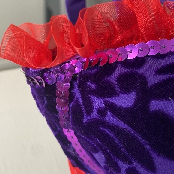 Red Hat Society Hatter Bodice Corset Whimsigoth Purple Red Velvet Mini Party Bag - Picture 13 of 16